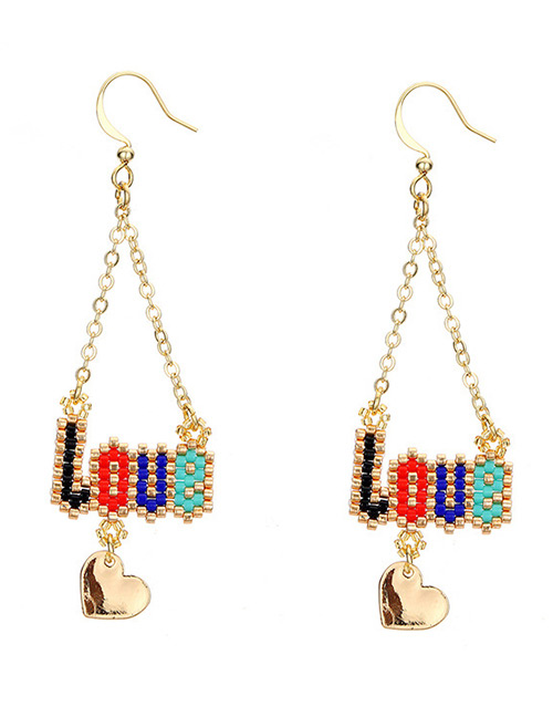 Fashion Gold Color Letter Pattern Decorated Earrings
