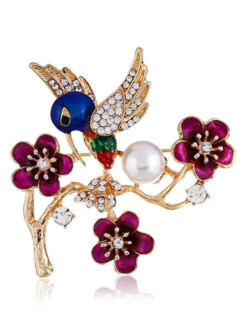 Fashion Multi-color Bird Shape Decorated Brooch