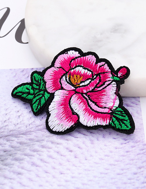 Fashion Plum Red Flower Shape Decorated Patch