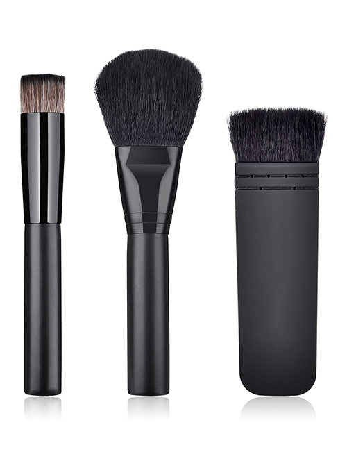 Fashion Black Pure Color Design Cosmetic Brush(3pcs)