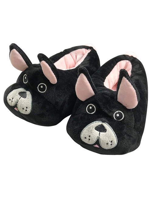 Lovely Black Dog Shape Design Thickened Shoes(for Child )