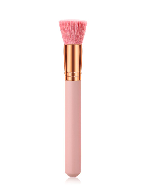 Trendy Pink+gold Color Flat Shape Design Cosmetic Brush(1pc)