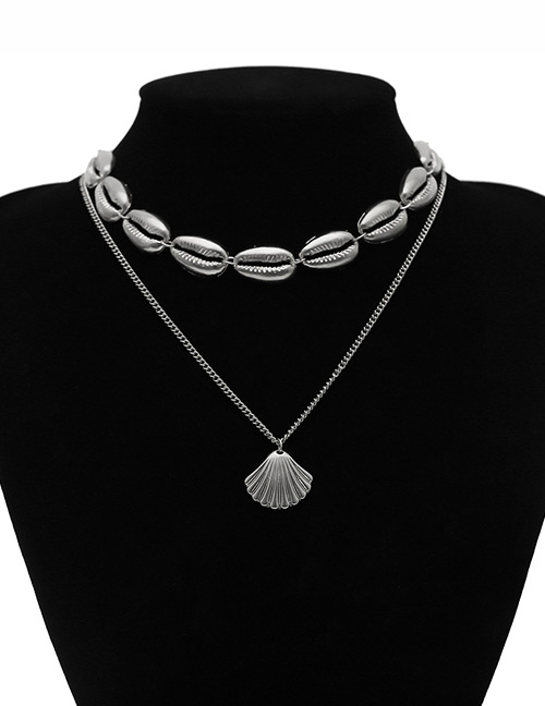Fashion Silver Color Shell Shape Decorated Necklace