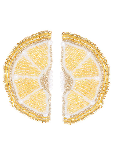Fashion Yellow Lemon Shape Decorated Earrings