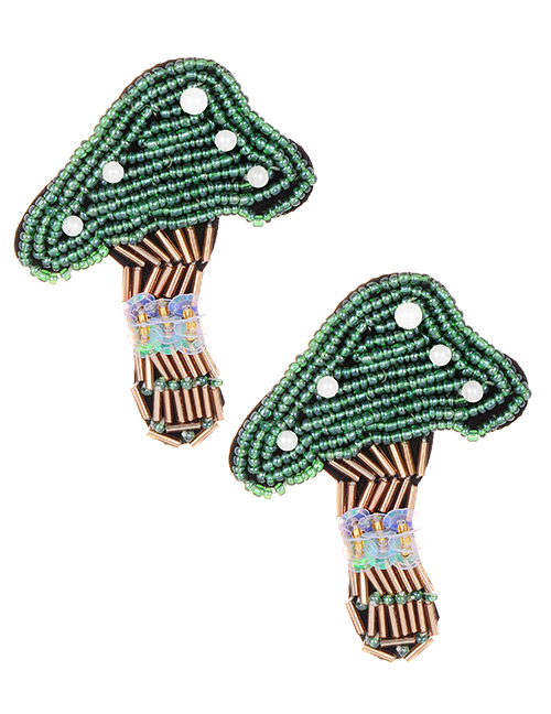Fashion Green Mushroom Shape Decorated Earrings
