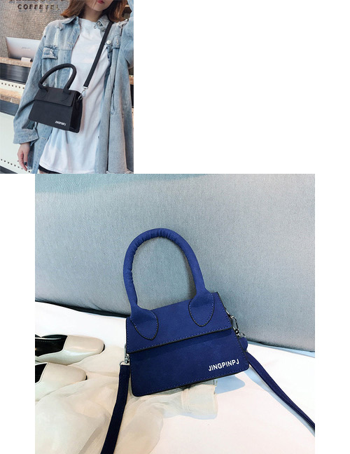 Fashion Sapphire Blue Pure Color Decorated Bag