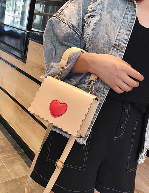 Fashion Khaki Heart Pattern Decorated Bag