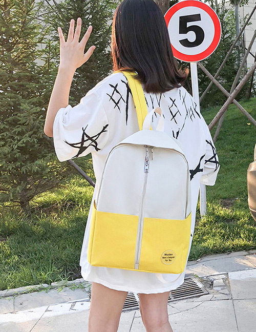 Fashion Yellow Color-matching Decorated Bag