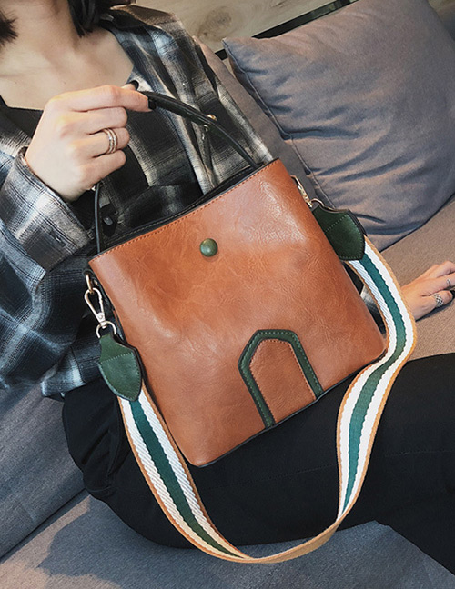 Fashion Brown Square Shape Design Simple Bag