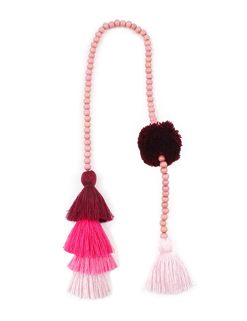 Fashion Pink Tassel Decorated Keychain