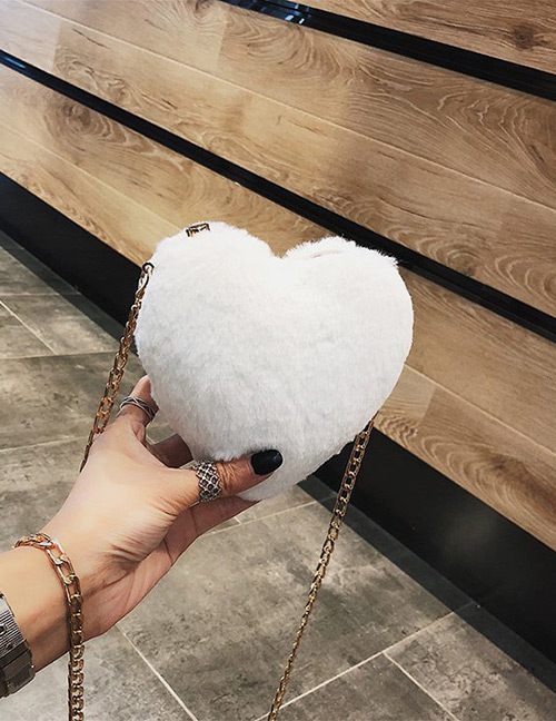 Fashion White Heart Shape Decorated Shoulder Bag