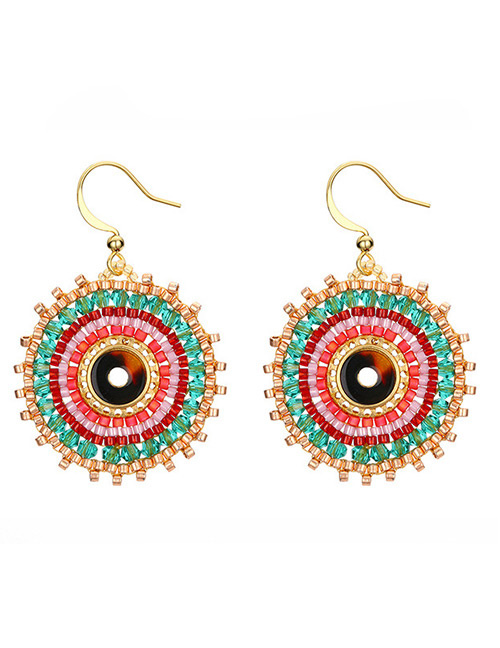 Fashion Multi-color Round Shape Design Color Matching Earrings
