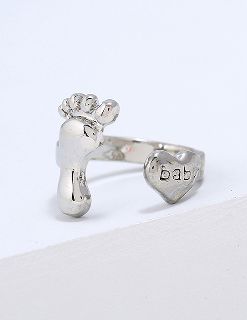 Fashion Silver Color Heart&foot Shape Decorated Ring