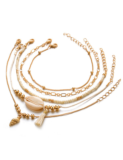 Fashion Gold Color Shell Shape Decorated Bracelet (5 Pcs )