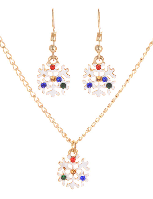 Fashion Multi-color Snowflakes Shape Decorated Jewelry Set