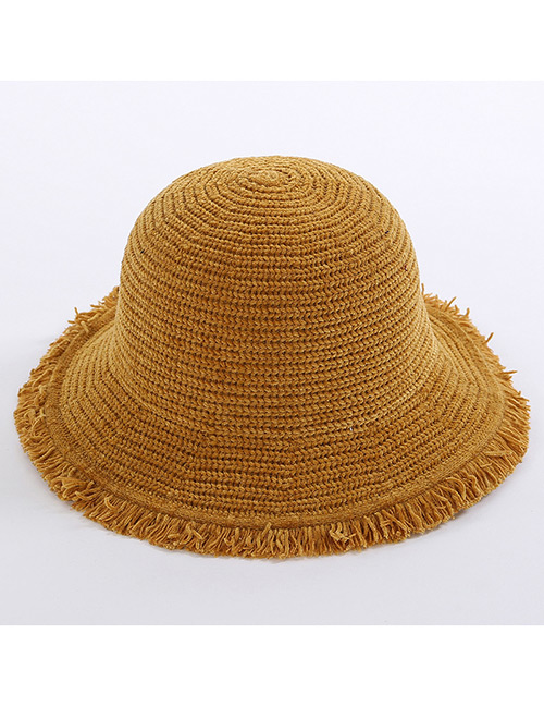 Fashion Yellow Pure Color Decorated Hat