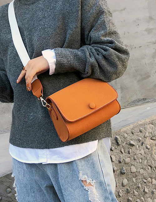 Fashion Brown Square Shape Design Pure Color Bag