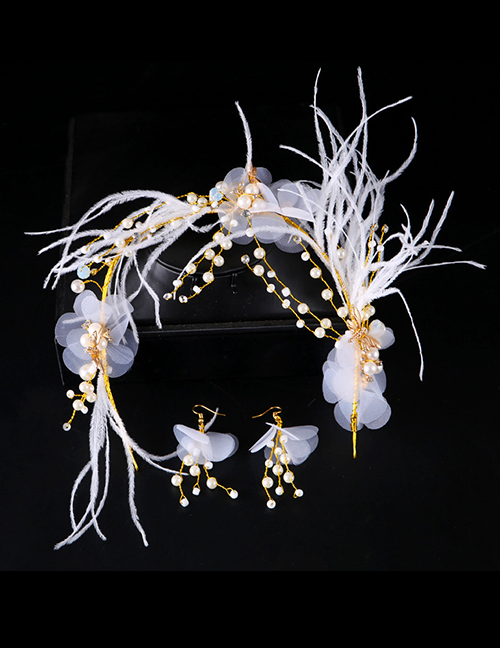 Fashion White Feather&flowers Decorated Bride Hair Accessory