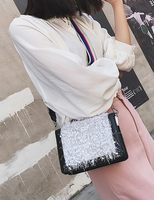 Fashion White Wide-strap Design Square Shape Shoulder Bag