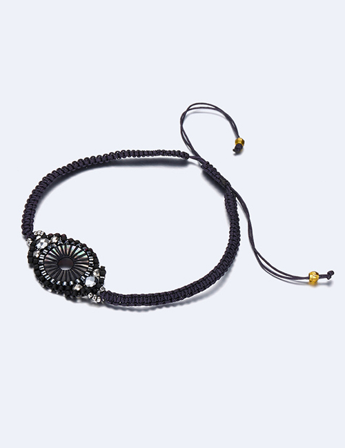 Fashion Gold Color+black Oval Shape Decorated Pure Color Bracelet