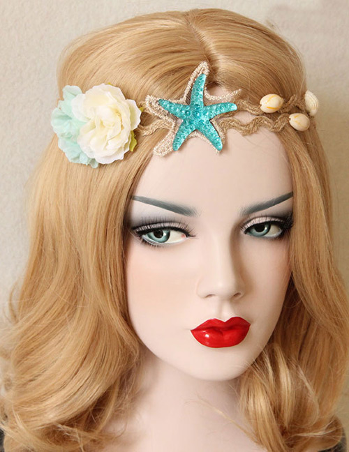 Fashion Blue Flower&star Shape Decorated Hair Accessories