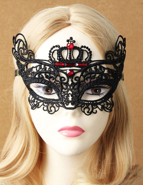 Fashion Black Hollow Out Deisgn Pure Color Mask