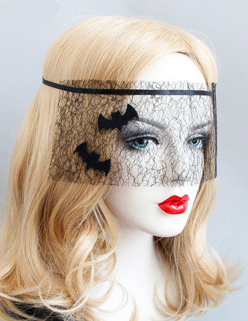 Fashion Black Bat Shape Decorated Mask