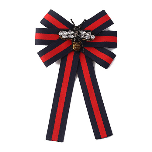 Fashion Blue+red Bee Shape Decorated Bowknot Brooch