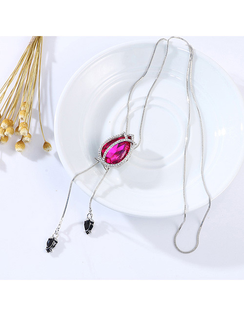 Fashion Plum Red Waterdrop Shape Decorated Necklace