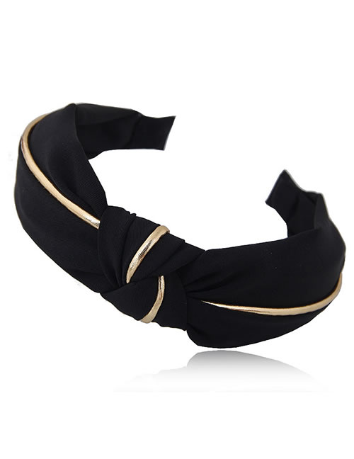Fashion Black Pure Color Decorated Hair Hoop
