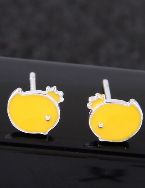 Fashion Yellow Chicken Shape Decorated Earrings