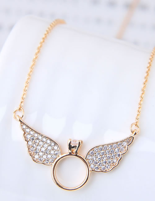 Fashion Gold Color Wing Shape Decorated Necklace