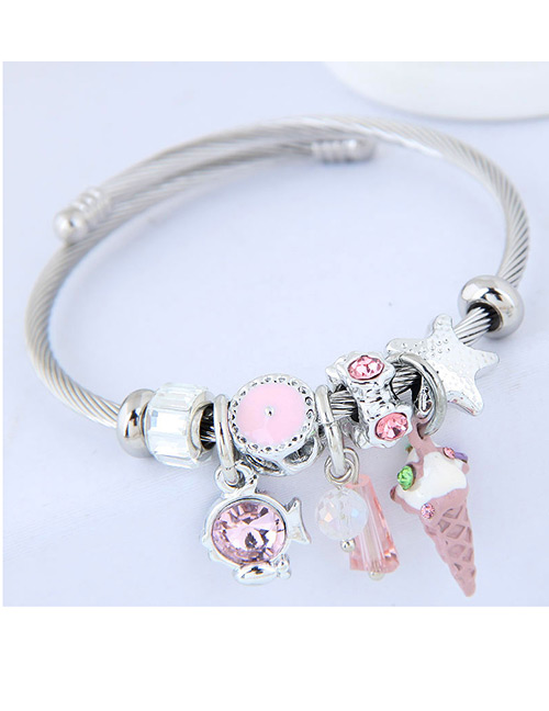 Fashion Pink Multi-element Design Bracelet