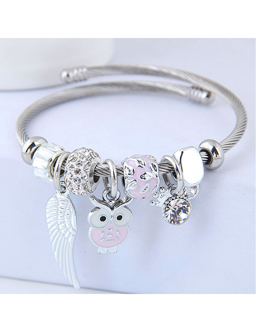 Fashion Pink Owl Shape Decorated Bracelet