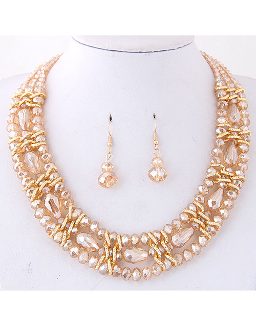 Simple Gold Color Pure Color Decorated Jewelry Set