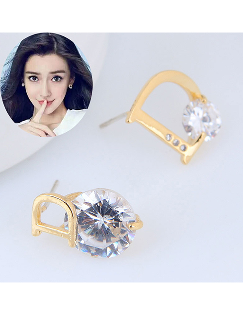 Fashion Gold Color Letter Shape Decorated Earrings