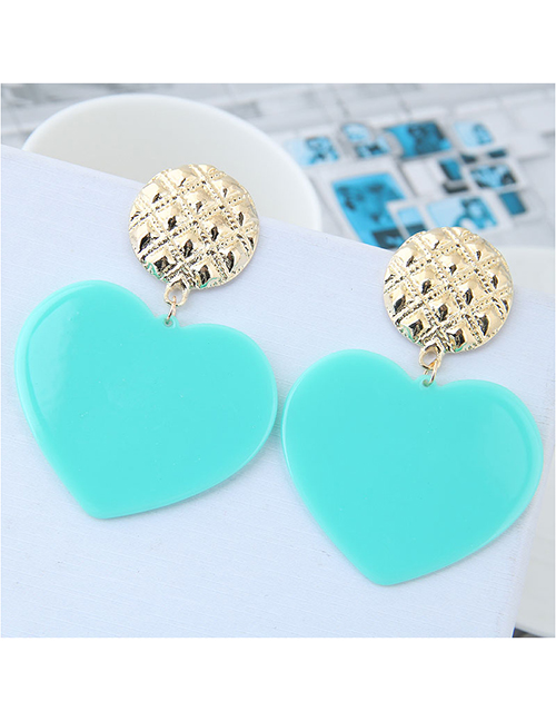 Fashion Blue Heart Shape Decorated Earrings