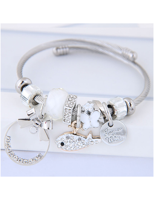 Fashion White Fish Shape Decorated Multi-element Bracelet