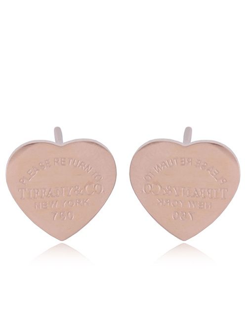 Fashion Rose Gold Letter Pattern Decorted Earrings