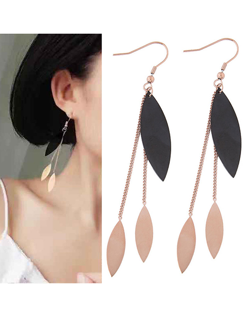 Fashion Rose Gold Color Matching Decorated Earrings
