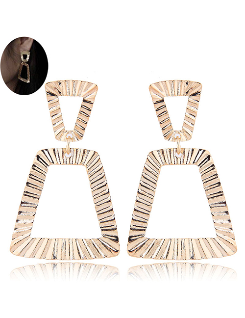 Fashion Gold Metal Geometric Stud Earrings