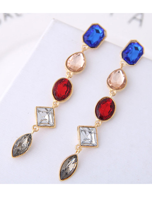 Fashion Multi-color Gorgeous Gemstone Versatile Drop Earrings