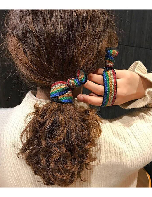 Fashion Color Striped Knotted Hairline