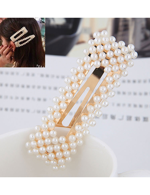 Fashion Gold (golden Bottom) Pearl Square Hairpin