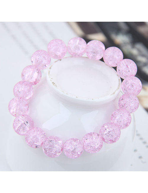 Fashion Light Purple Crystal Glass Bead Bracelet