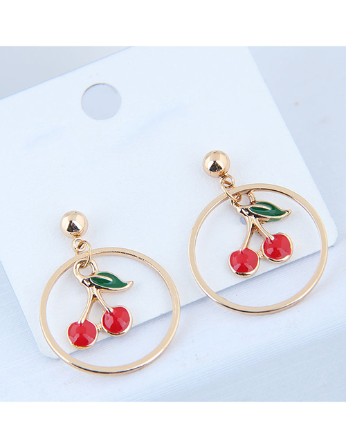 Fashion Gold Cherry Earrings