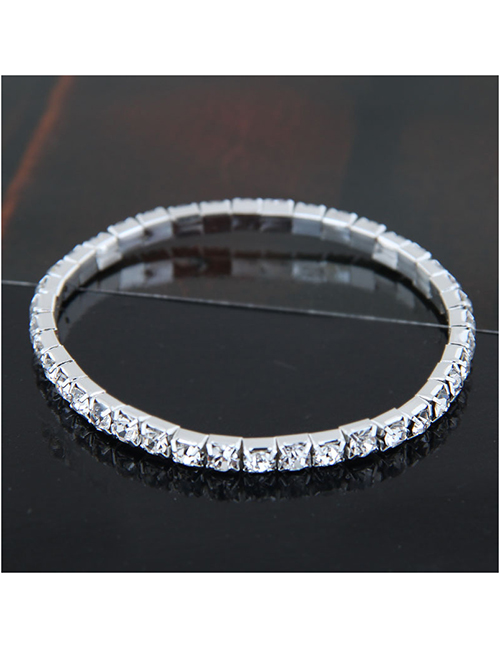 Fashion Silver (single Row) Metal Diamond Bracelet