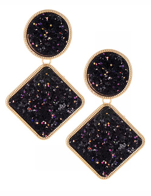 Fashion Black Geometric Shape Decorated Earrings
