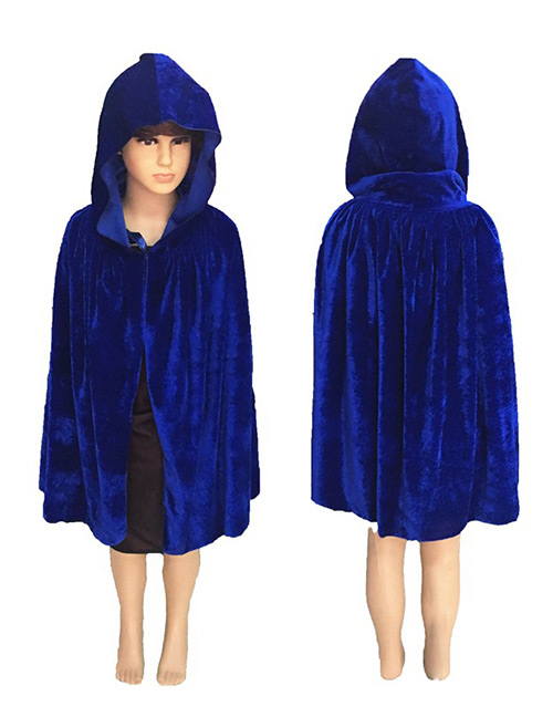 Fashion Blue Pure Color Decorated Cosplay Costume(l)