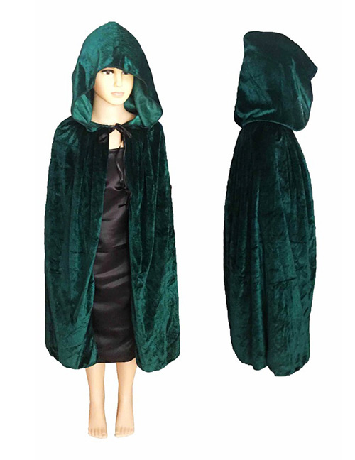 Fashion Green Pure Color Decorated Cosplay Costume(l)